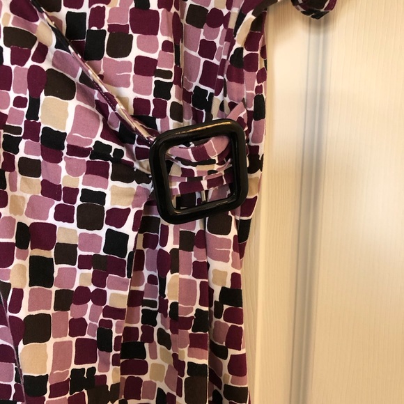 Apt. 9 Petite Purple, Black & Tan Short Sleeve Top Size PXL - Picture 4 of 6